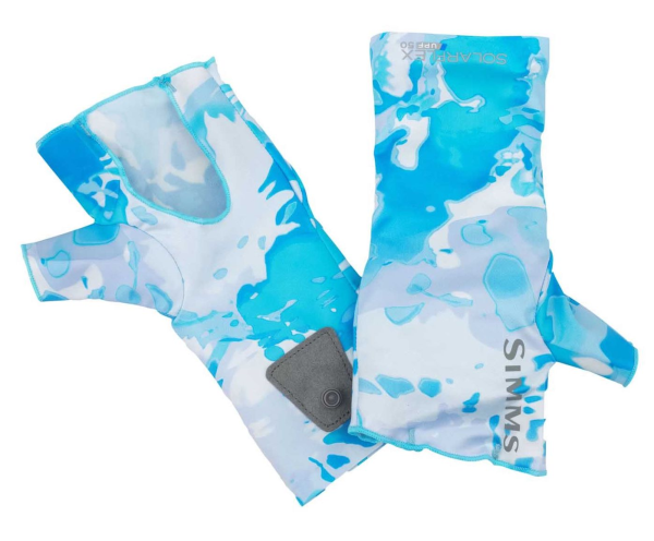Simms Solarflex No Finger Sungloves Cloud Camo Blue Simms Solarflex No Finger Sungloves Cloud Camo Blue